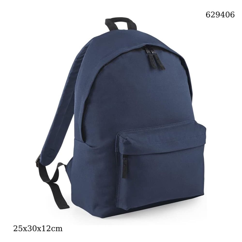 ZAINO UNISEX TINTA UNITA ZAINETTO SPORTIVO CON TASCA FRONTALE ZIP PER SCUOLA TEMPO LIBERO - 15