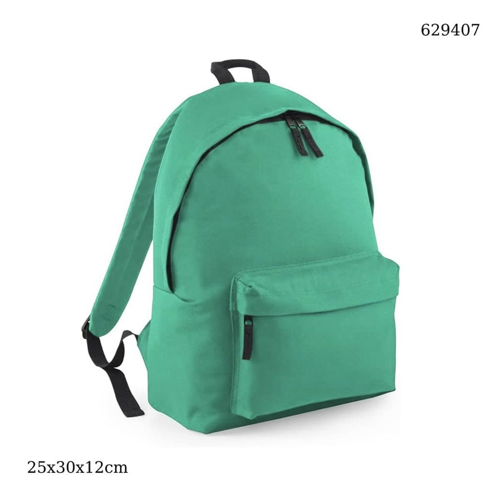 ZAINO UNISEX TINTA UNITA ZAINETTO SPORTIVO CON TASCA FRONTALE ZIP PER SCUOLA TEMPO LIBERO - 18