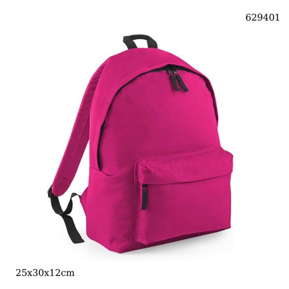 ZAINO UNISEX TINTA UNITA ZAINETTO SPORTIVO CON TASCA FRONTALE ZIP PER SCUOLA TEMPO LIBERO - 5