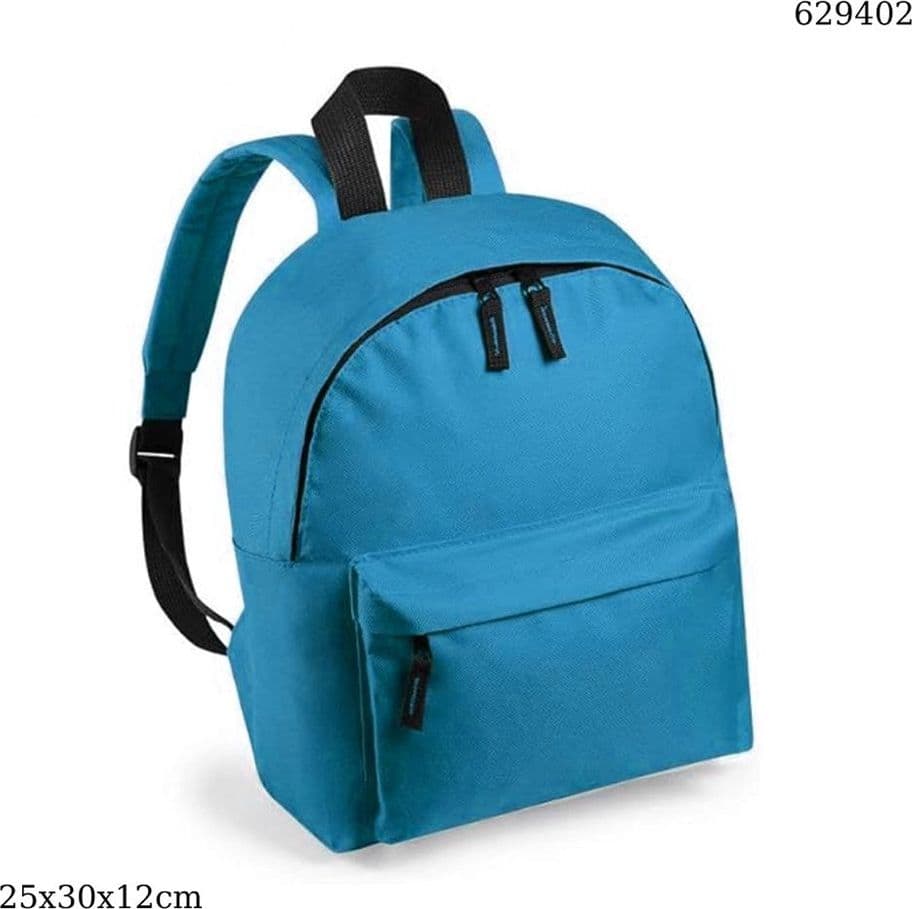ZAINO UNISEX TINTA UNITA ZAINETTO SPORTIVO CON TASCA FRONTALE ZIP PER SCUOLA TEMPO LIBERO - 7