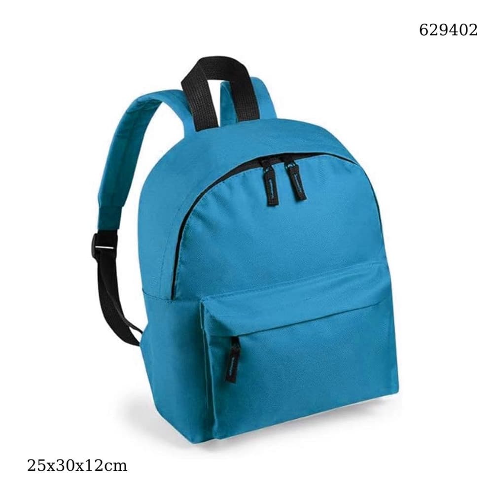 ZAINO UNISEX TINTA UNITA ZAINETTO SPORTIVO CON TASCA FRONTALE ZIP PER SCUOLA TEMPO LIBERO - 7