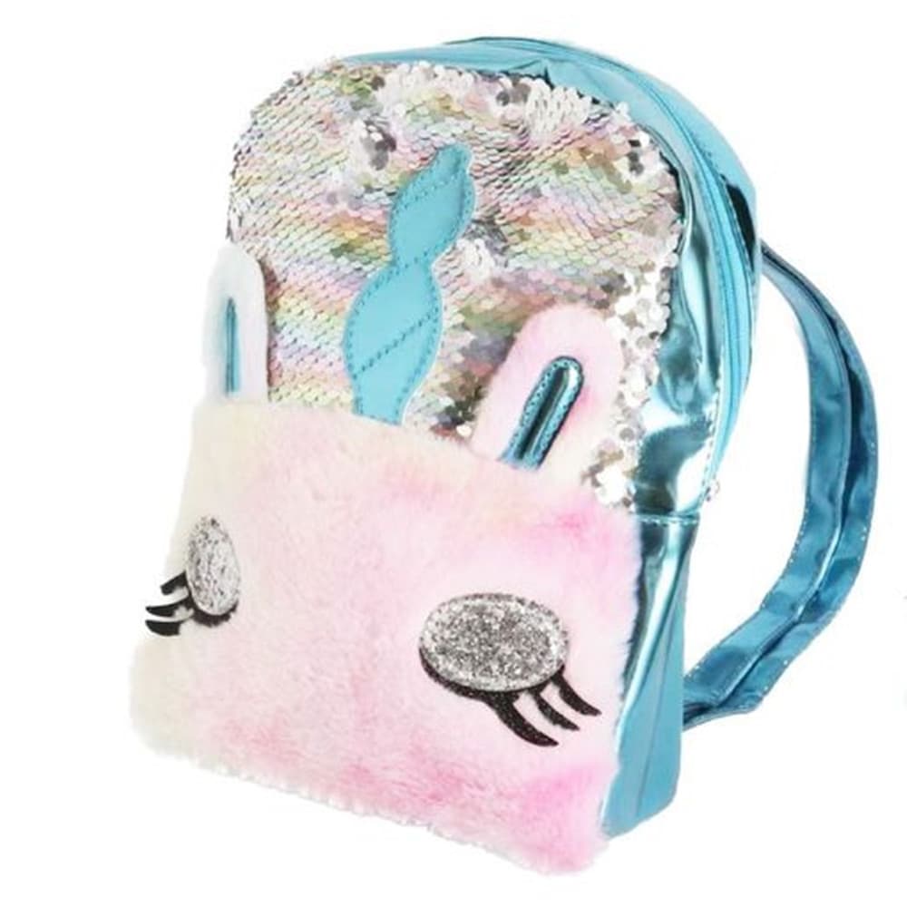 ZAINO ZAINETTO SCUOLA VIAGGI CON PAILLETTES A FORMA DI UNICORNO MORBIDO 20X28X10CM 615500 - 3