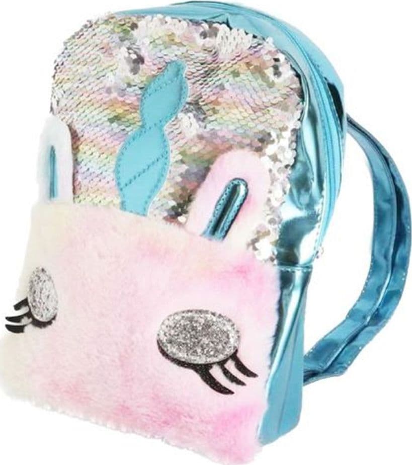 ZAINO ZAINETTO SCUOLA VIAGGI CON PAILLETTES A FORMA DI UNICORNO MORBIDO 20X28X10CM 615500 - 3