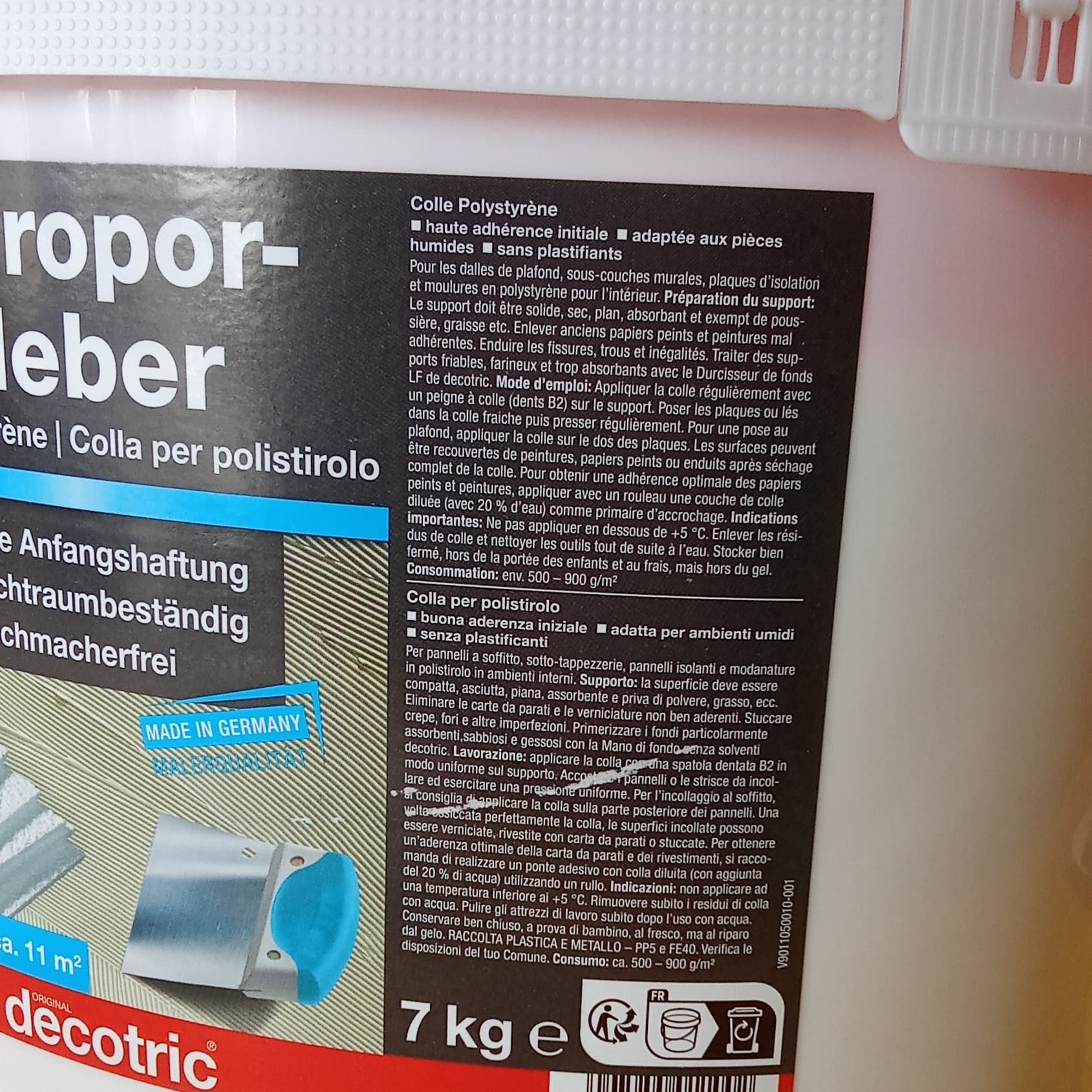 Decotric Stiroporkleber 7kg colla per polistirolo ed espanso rigido - 3