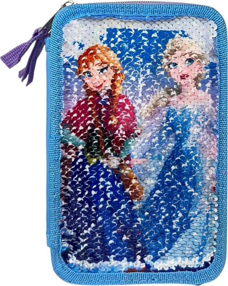 ASTUCCIO FROZEN CON PAILLETTES REVERSIBILE 3 ZIP PER SCUOLA 44PZ PENNARELLI GIOTTO 971517 - 2