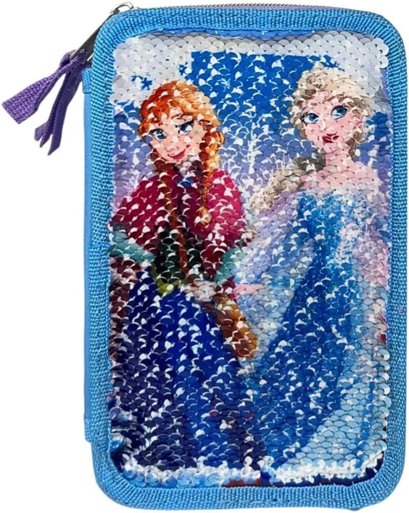 ASTUCCIO FROZEN CON PAILLETTES REVERSIBILE 3 ZIP PER SCUOLA 44PZ PENNARELLI GIOTTO 971517 - 2
