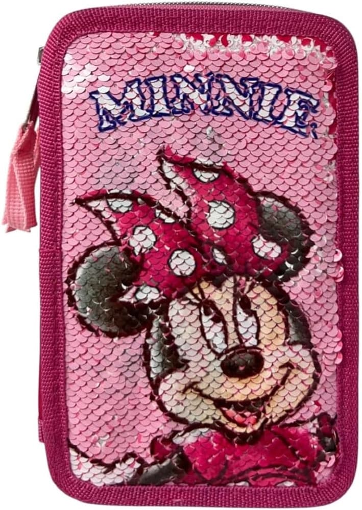 ASTUCCIO MINNIE CON PAILLETTES REVERSIBILE 3 ZIP PER SCUOLA 44PZ PENNARELLI GIOTTO 971524 - 4