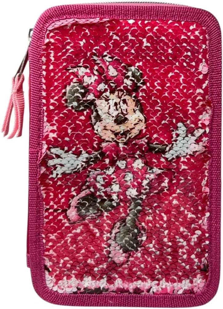 ASTUCCIO MINNIE CON PAILLETTES REVERSIBILE 3 ZIP PER SCUOLA 44PZ PENNARELLI GIOTTO 971524 - 5