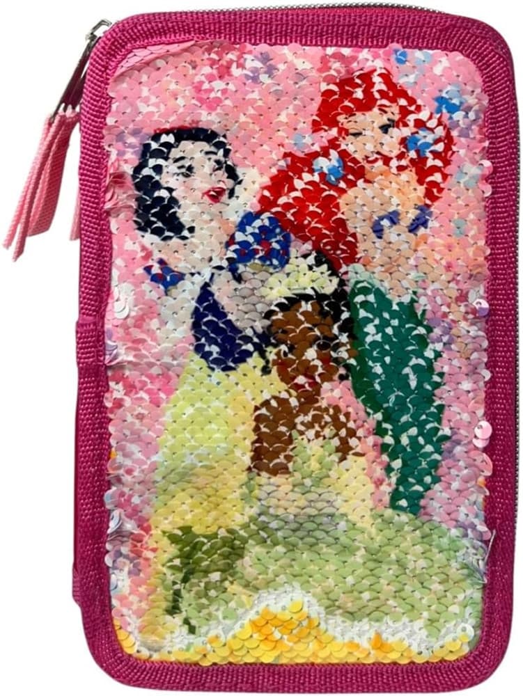 ASTUCCIO PRINCIPESSE PAILLETTES REVERSIBILE 3 ZIP PER SCUOLA 44PZ PENNARELLI GIOTTO 971531 - 2