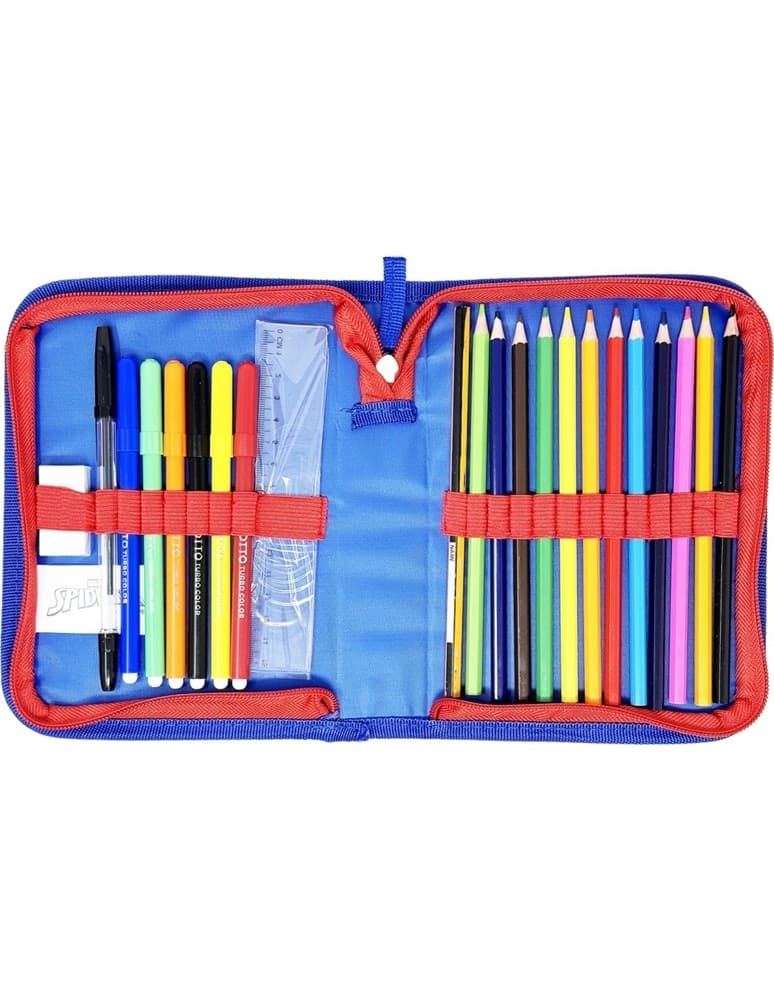 ASTUCCIO A 1 ZIP CERNIERA RIEMPITO GRAFICA SPIDERMAN CON CANCELLERIA SCUOLA BAMBINI 958204 - 2