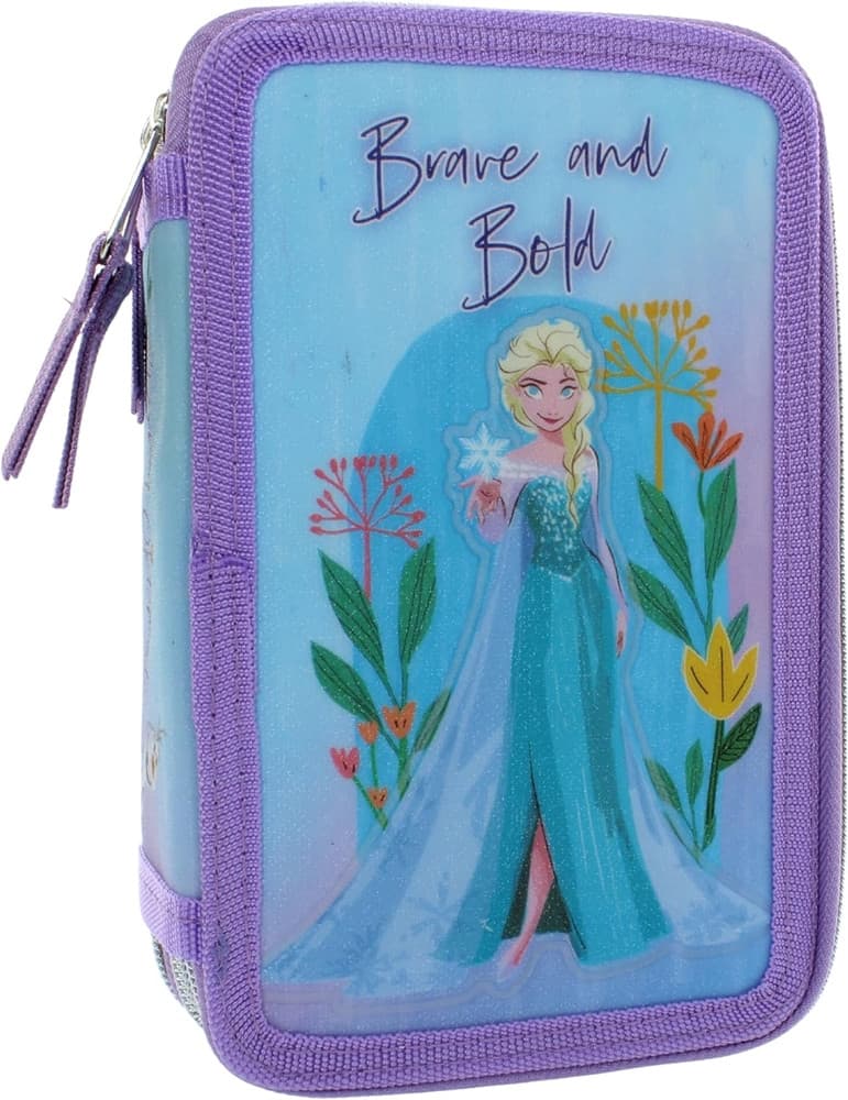 ASTUCCIO COMPLETO SCUOLA FROZEN TRIPLO CON 3 ZIP PORTACOLORI PENNARELLI GIOTTO 948885A - 5