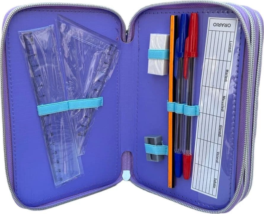 ASTUCCIO COMPLETO SCUOLA FROZEN TRIPLO CON 3 ZIP PORTACOLORI PENNARELLI GIOTTO 948885A - 7