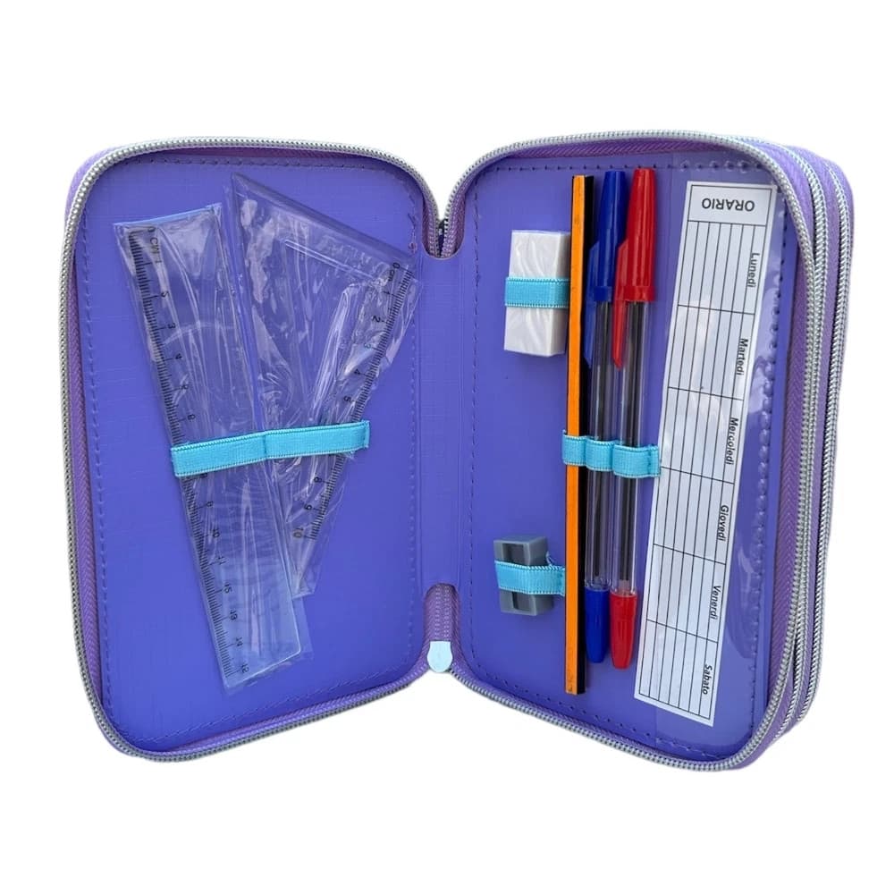 ASTUCCIO COMPLETO SCUOLA FROZEN TRIPLO CON 3 ZIP PORTACOLORI PENNARELLI GIOTTO 948885A - 7