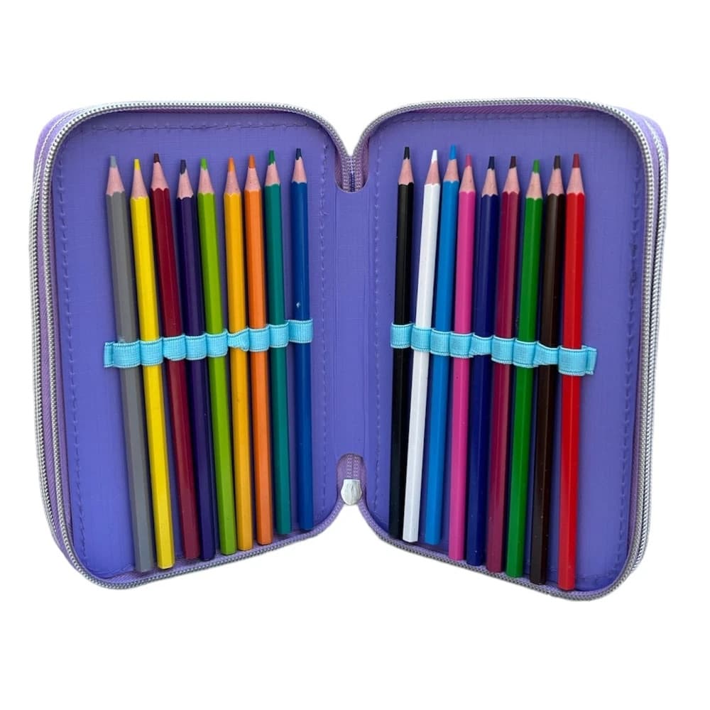 ASTUCCIO COMPLETO SCUOLA FROZEN TRIPLO CON 3 ZIP PORTACOLORI PENNARELLI GIOTTO 948885A - 8