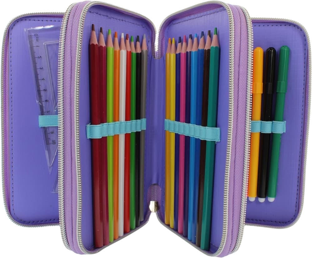 ASTUCCIO COMPLETO SCUOLA FROZEN TRIPLO CON 3 ZIP PORTACOLORI PENNARELLI GIOTTO 948885A - 9