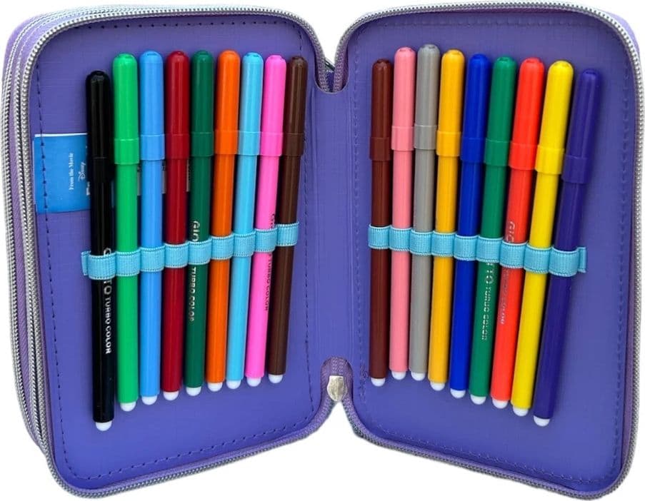 ASTUCCIO COMPLETO SCUOLA FROZEN TRIPLO CON 3 ZIP PORTACOLORI PENNARELLI GIOTTO 948885A - 10