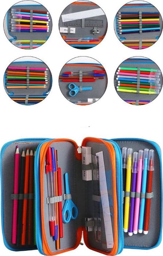 ASTUCCIO SCUOLA TRIPLO A 3 SCOMPARTI DESIGN 3D TEMA DINOSAURO MATITE COLORATE 622041 - 3