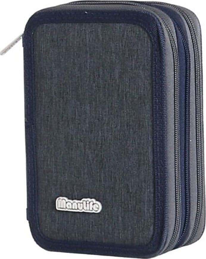 ASTUCCIO SCUOLA A 3 ZIP TRIPLO SCOMPARTO DESIGN IN TESSUTO MATITE COLORATE VARI COLORI - 2