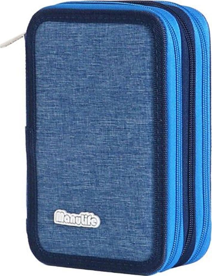 ASTUCCIO SCUOLA A 3 ZIP TRIPLO SCOMPARTO DESIGN IN TESSUTO MATITE COLORATE VARI COLORI - 4