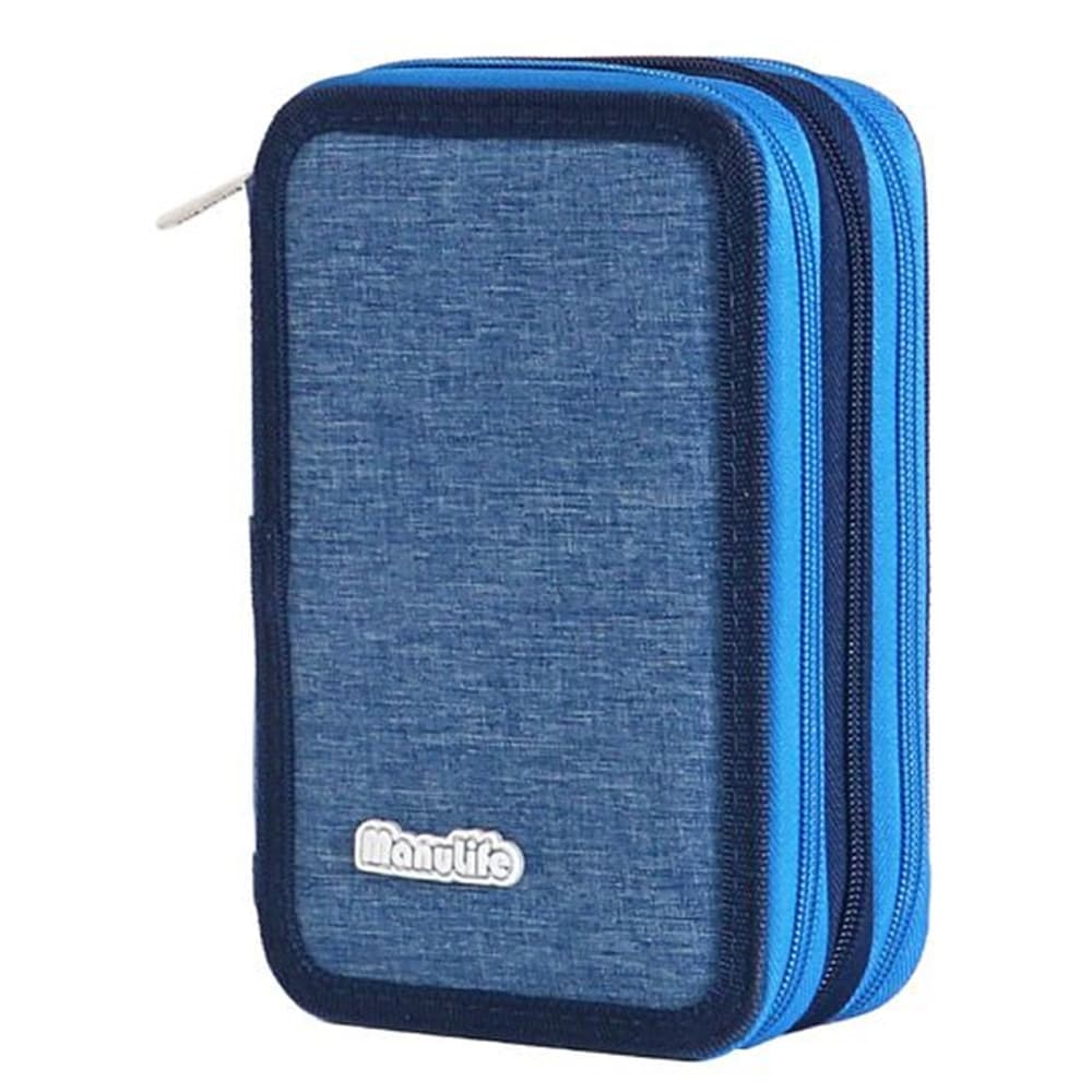 ASTUCCIO SCUOLA A 3 ZIP TRIPLO SCOMPARTO DESIGN IN TESSUTO MATITE COLORATE VARI COLORI - 4