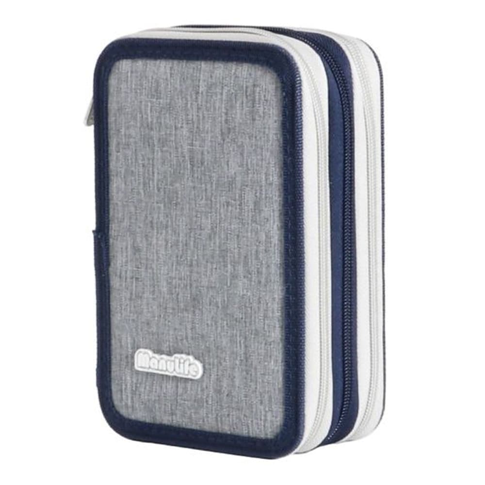 ASTUCCIO SCUOLA A 3 ZIP TRIPLO SCOMPARTO DESIGN IN TESSUTO MATITE COLORATE VARI COLORI - 8