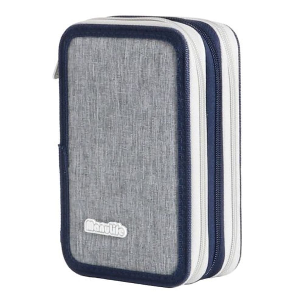 ASTUCCIO SCUOLA A 3 ZIP TRIPLO SCOMPARTO DESIGN IN TESSUTO MATITE COLORATE VARI COLORI - 8