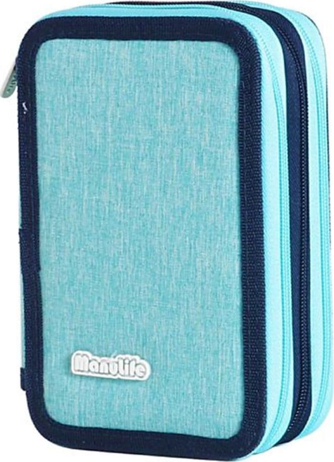 ASTUCCIO SCUOLA A 3 ZIP TRIPLO SCOMPARTO DESIGN IN TESSUTO MATITE COLORATE VARI COLORI - 10