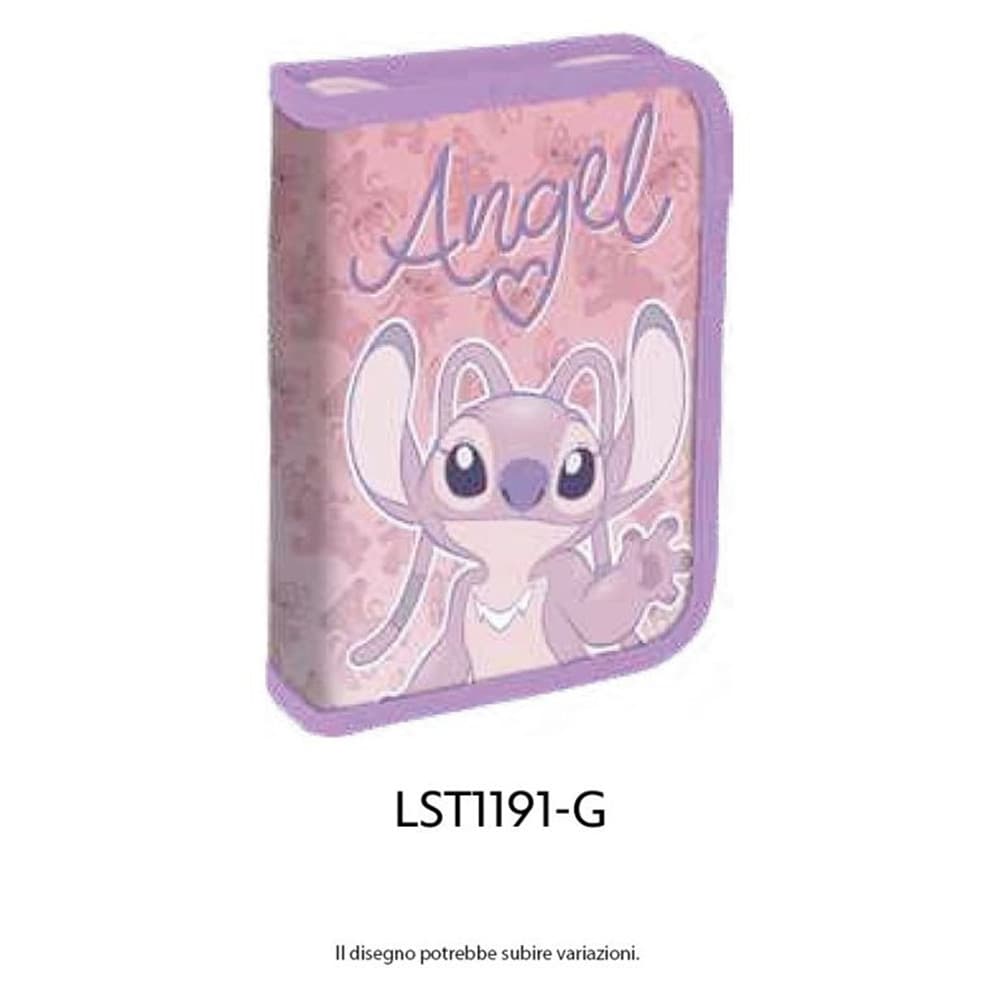 ASTUCCIO A 1 ZIP CERNIERA RIEMPITO GRAFICA ANGEL STITCH CANCELLERIA SCUOLA BAMBINE 968661 - 2