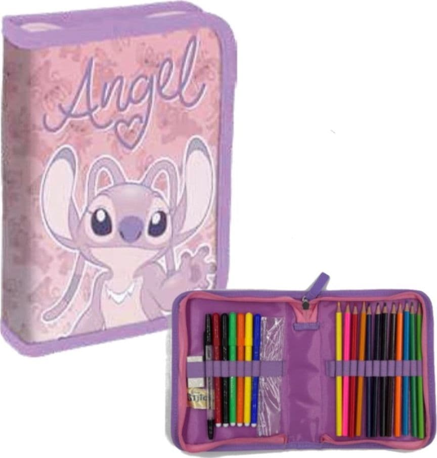 ASTUCCIO A 1 ZIP CERNIERA RIEMPITO GRAFICA ANGEL STITCH CANCELLERIA SCUOLA BAMBINE 968661 - 4