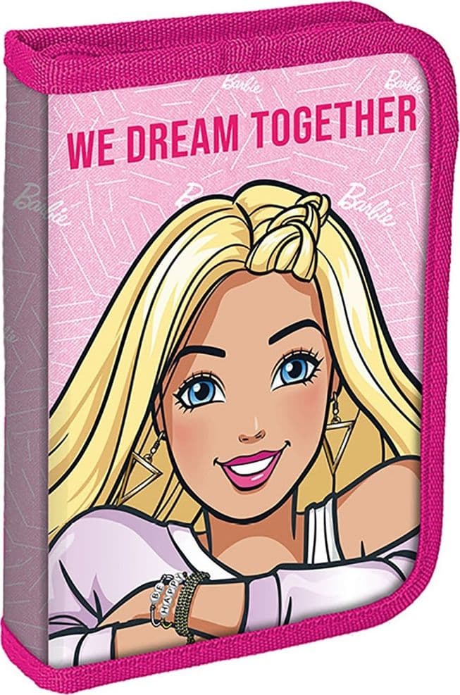 ASTUCCIO A 1 ZIP CERNIERA RIEMPITO GRAFICA BARBIE CON CANCELLERIA SCUOLA BAMBINE 674259A - 2
