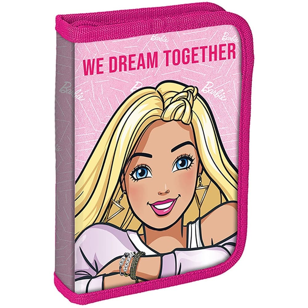 ASTUCCIO A 1 ZIP CERNIERA RIEMPITO GRAFICA BARBIE CON CANCELLERIA SCUOLA BAMBINE 674259A - 2