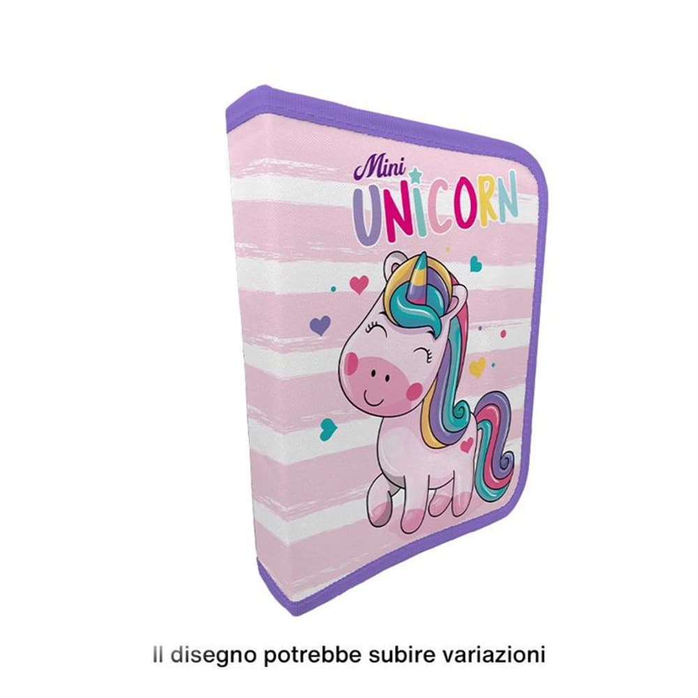 ASTUCCIO A 1 ZIP CERNIERA RIEMPITO GRAFICA UNICORNO CON CANCELLERIA SCUOLA BAMBINE 741547 - 2