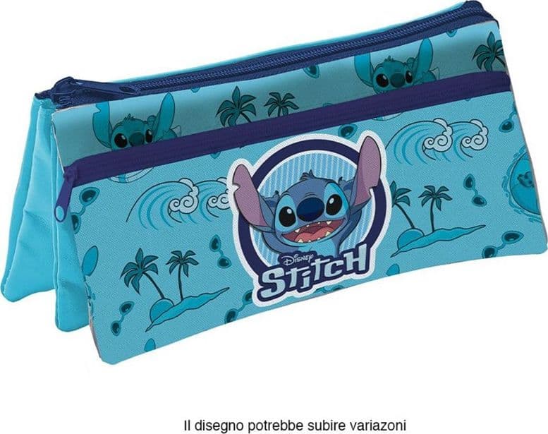 ASTUCCIO TASCHETTA 3IN1 GRAFICA STITCH 3 SCOMPARTI BUSTINA PORTACOLORI SCUOLA 959287 - 2