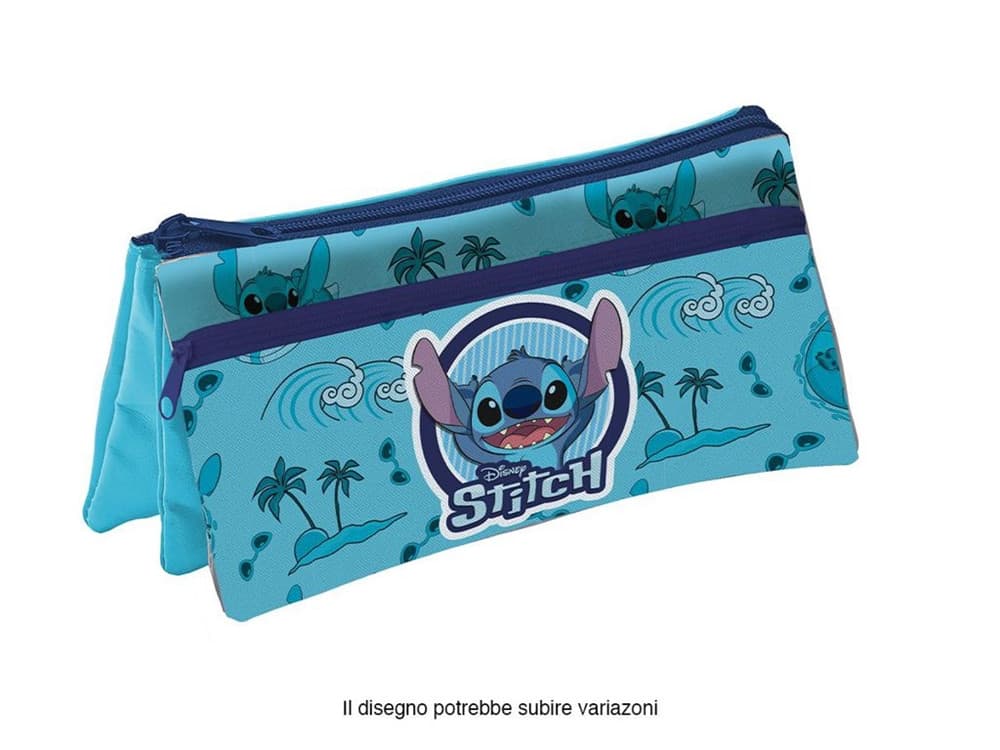 ASTUCCIO TASCHETTA 3IN1 GRAFICA STITCH 3 SCOMPARTI BUSTINA PORTACOLORI SCUOLA 959287 - 2