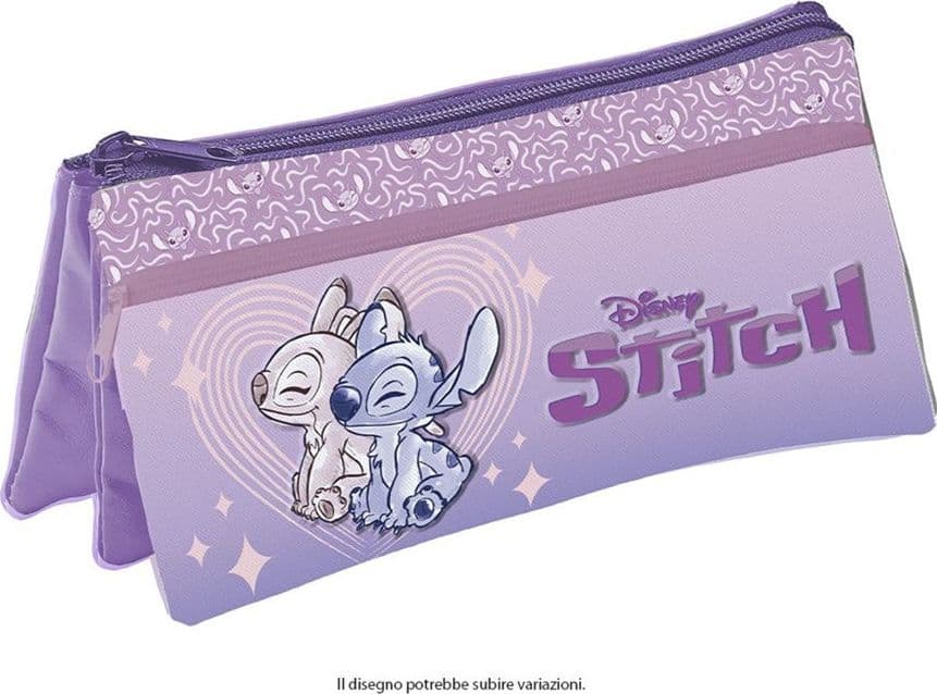 ASTUCCIO TASCHETTA 3IN1 GRAFICA STITCH ANGEL 3 SCOMPARTI BUSTINA PORTACOLORI SCUOLA 959294 - 2