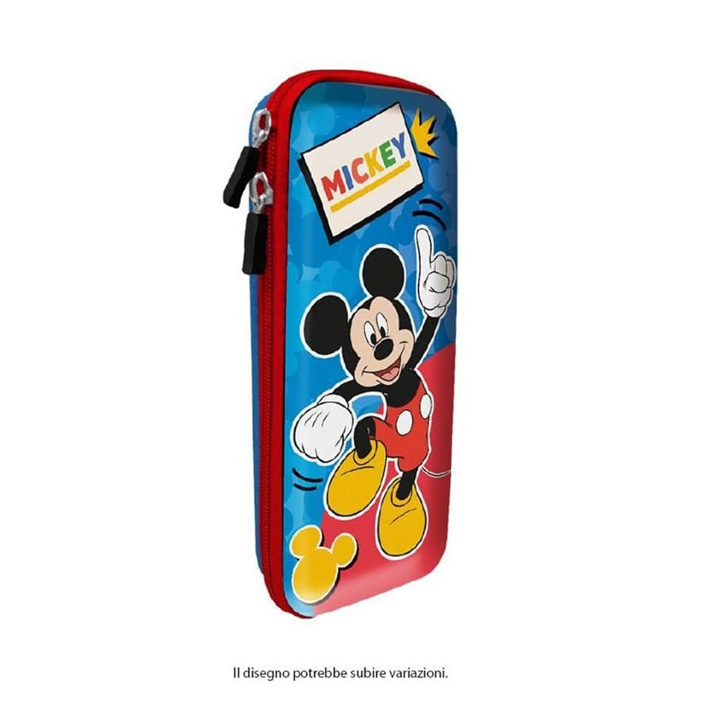 ASTUCCIO SCOLASTICO OVALE DESIGN 3D MICKEY MOUSE TOPOLINO 23X10CM PORTAPENNE BAMBINI 949387 - 2