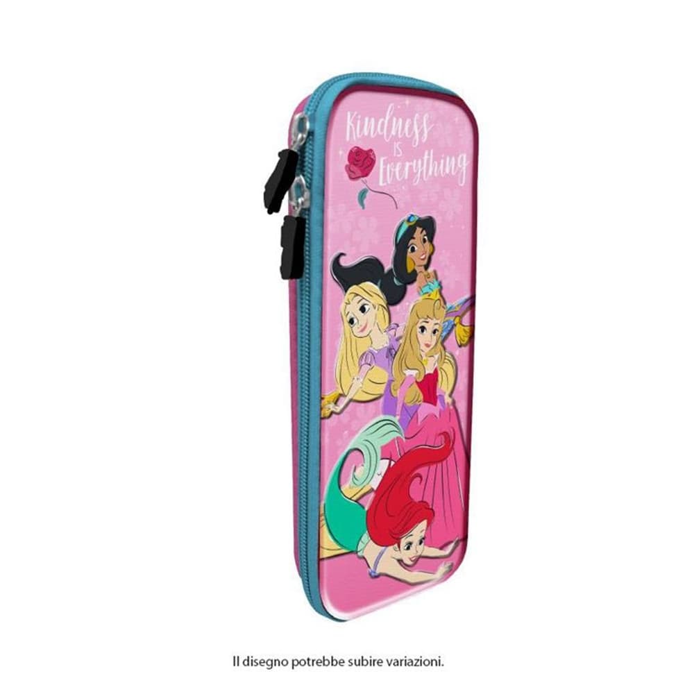 ASTUCCIO SCOLASTICO OVALE DESIGN 3D PRINCIPESSE 23X10CM PORTAPENNE BAMBINE 949431 - 2