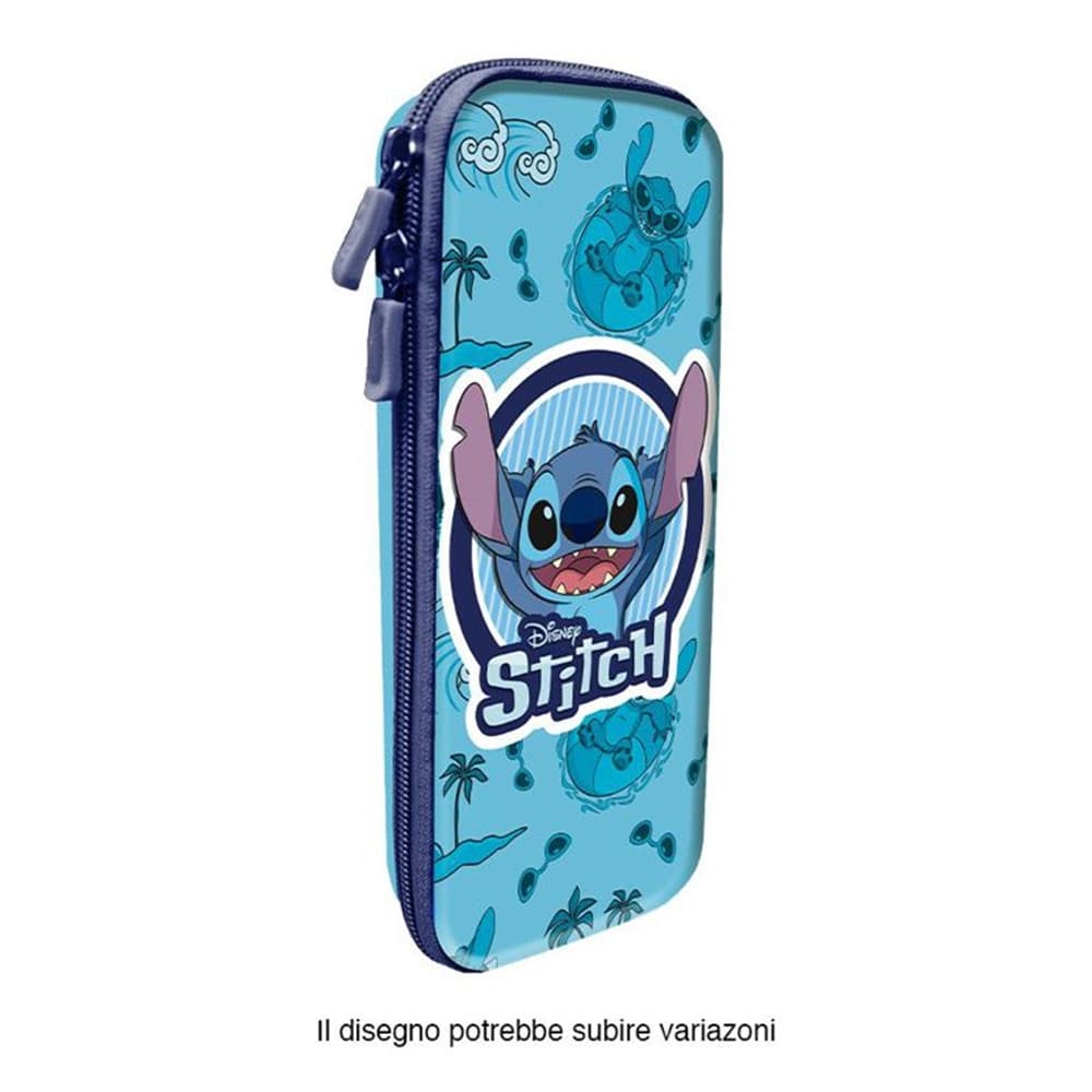 ASTUCCIO SCOLASTICO OVALE DESIGN 3D STITCH 23 X 10 CM PORTAPENNE PER BAMBINI 959348 - 2