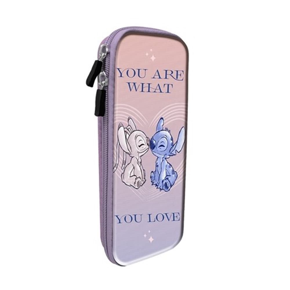 ASTUCCIO SCOLASTICO OVALE DESIGN 3D STITCH E ANGEL 23X10CM PORTAPENNE BAMBINE 959355