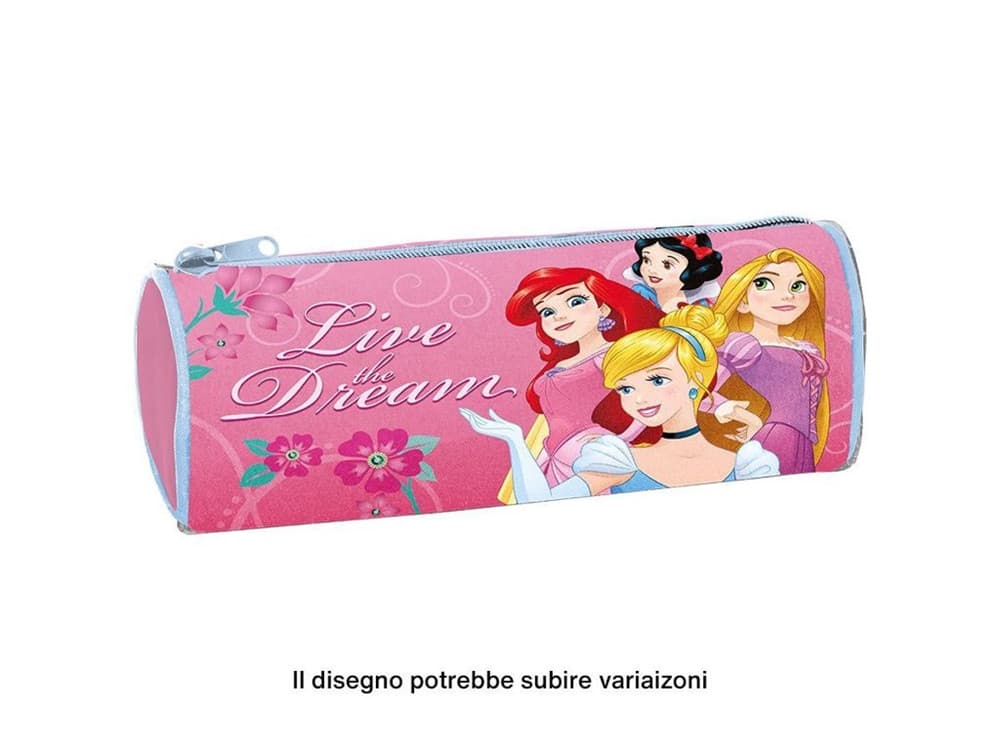 ASTUCCIO TOMBOLINO GRAFICA PRINCIPESSE IN TESSUTO PORTAPENNE CILINDRICO 23X8CM 957184 - 2
