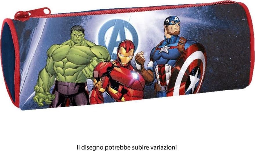 ASTUCCIO TOMBOLINO GRAFICA AVENGERS IN TESSUTO PORTAPENNE CILINDRICO 23X8CM 957238 - 2