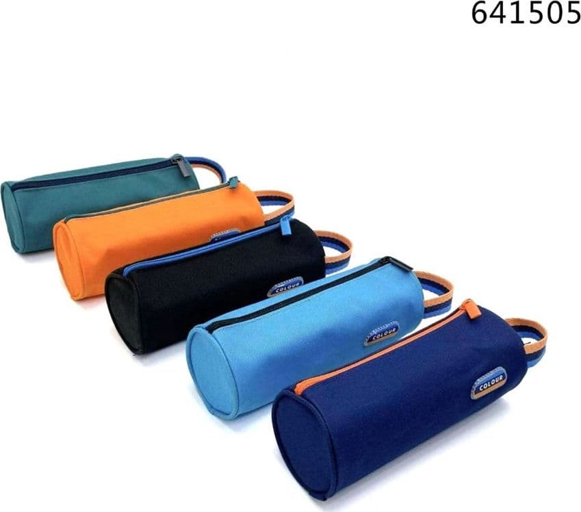 ASTUCCIO TOMBOLINO GRANDE CILINDRO A 5 COLORI CON MANICO LATERALE SCUOLA UFFICIO 641505 - 2