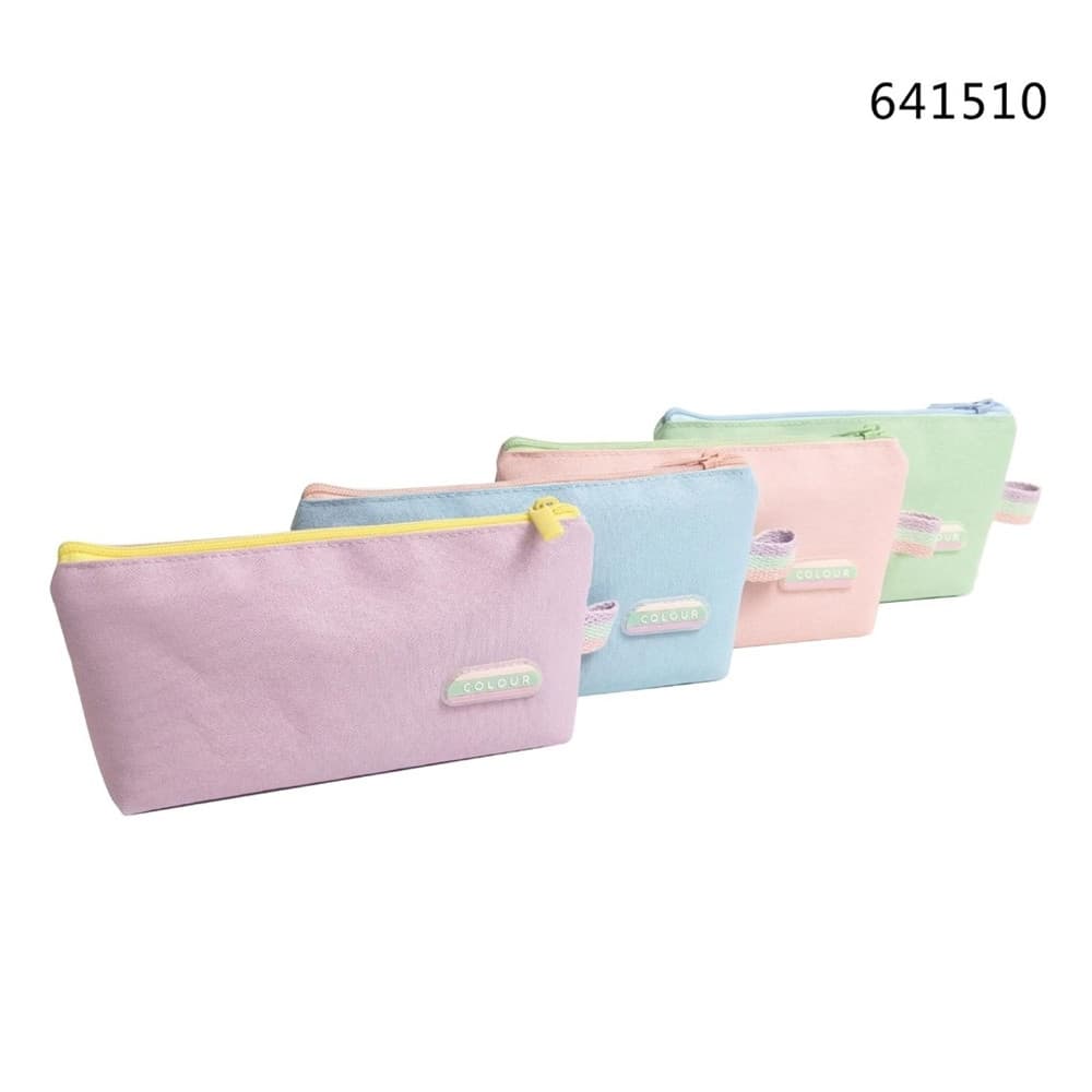 ASTUCCIO BORSA CUSTODIA PIATTA A 4 COLORI PASTELLO CON CHIUSURA A CERNIERA 641510 - 2