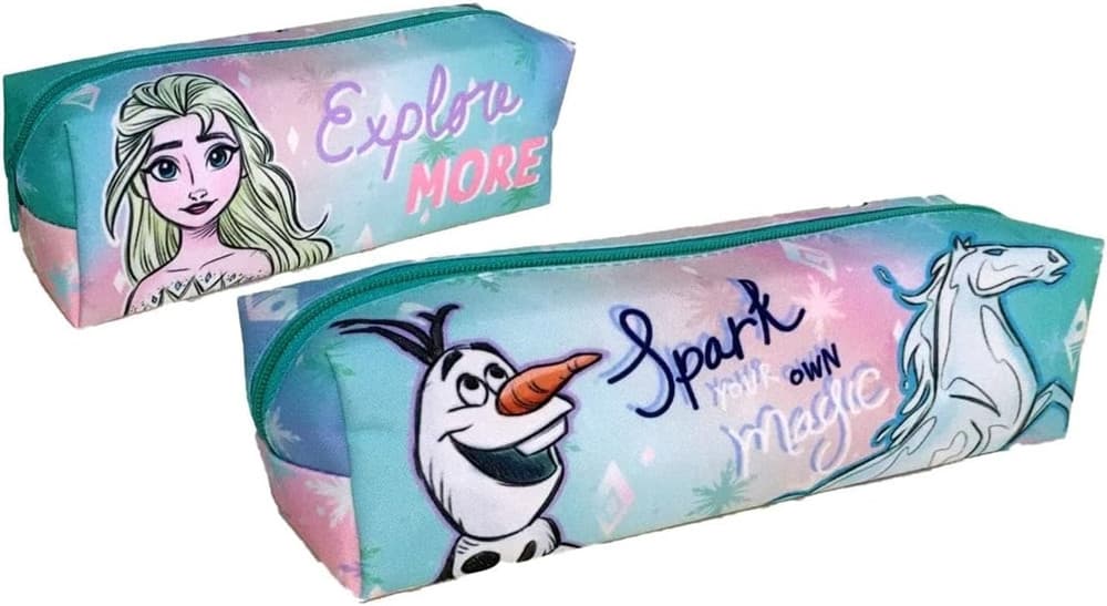 ASTUCCIO TOMBOLINO SCUOLA RETTANGOLARE DESIGN ELSA OLAF FROZEN CHIUSURA A ZIP 10151404 - 2