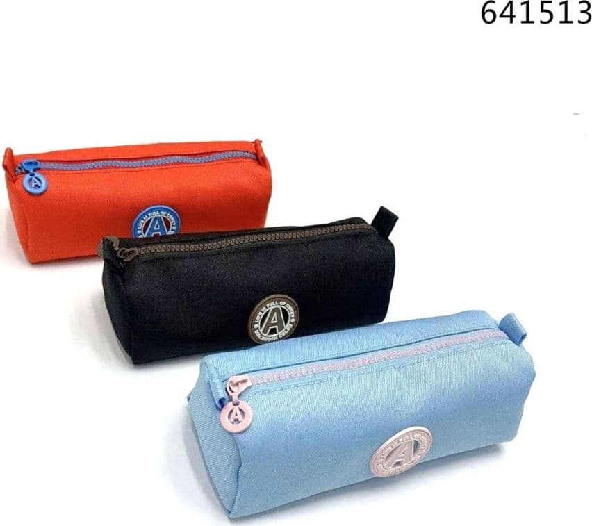 ASTUCCIO PORTAPENNE MATITE IN TESSUTO CON LOGO "A" TRAFORATO CHIUSURA A ZIP 641513 - 2