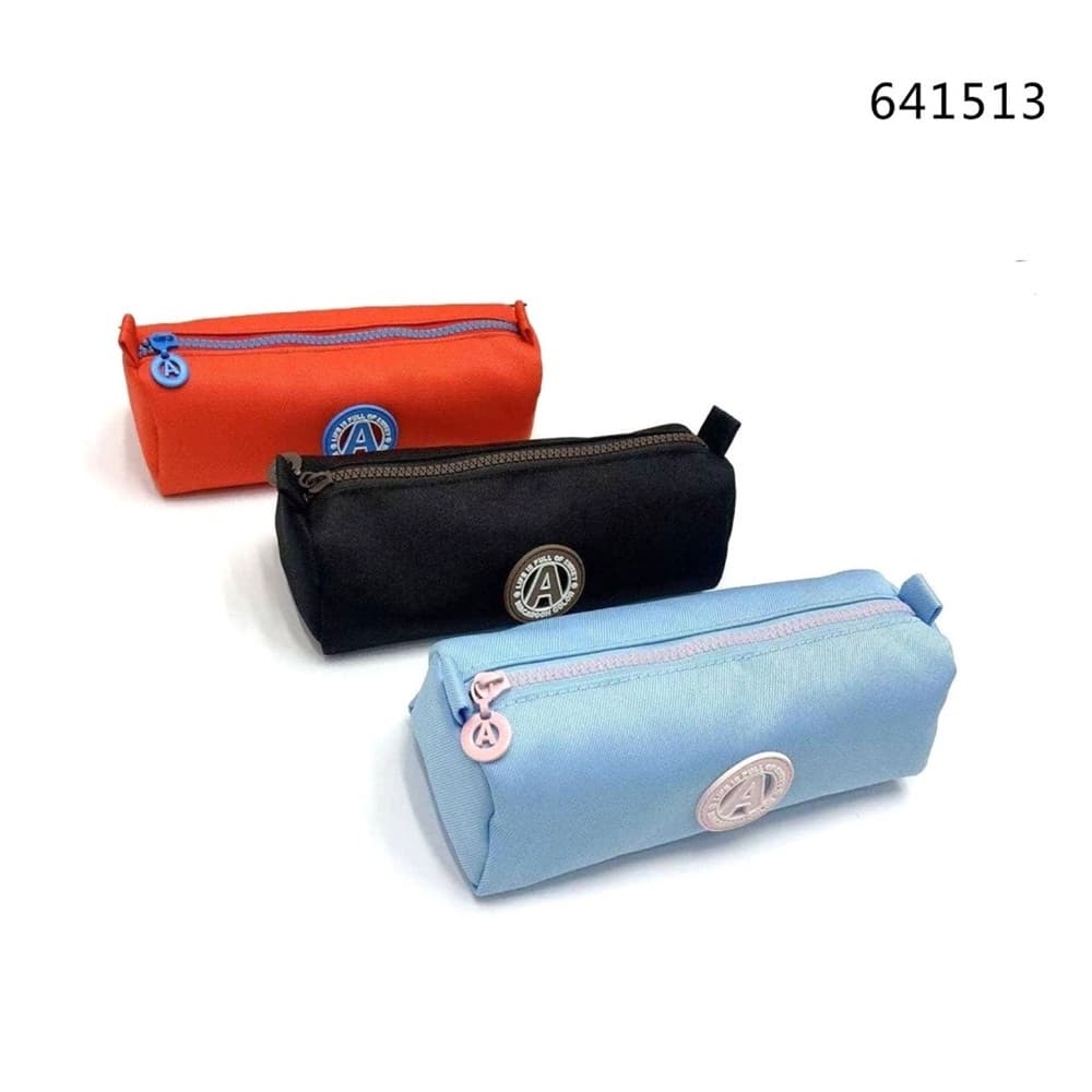 ASTUCCIO PORTAPENNE MATITE IN TESSUTO CON LOGO "A" TRAFORATO CHIUSURA A ZIP 641513 - 2
