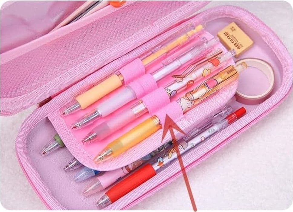 ASTUCCIO ROSA PORTAPENNE CANCELLERIA SPACE GIRL IN EVA SCUOLA CHIUSURA ZIP 9X23CM 616857 - 3