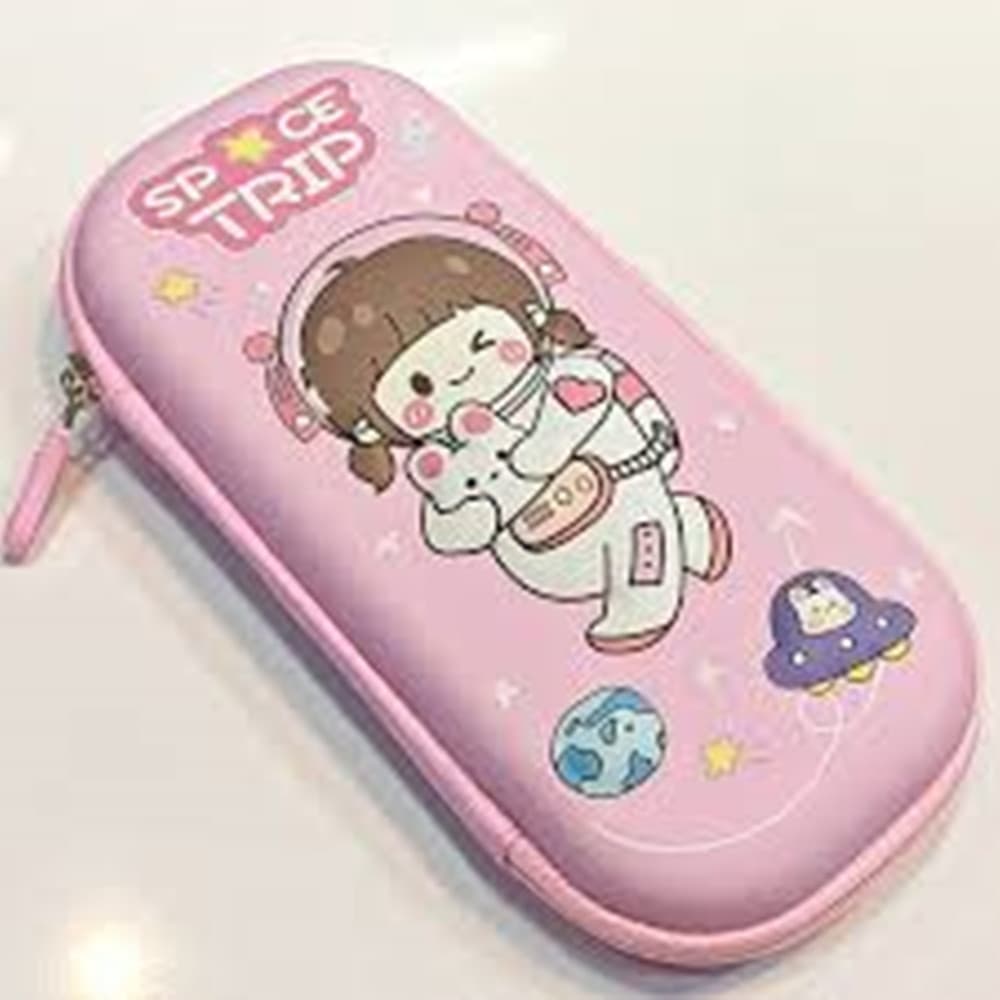 ASTUCCIO ROSA PORTAPENNE CANCELLERIA SPACE GIRL IN EVA SCUOLA CHIUSURA ZIP 9X23CM 616857 - 7