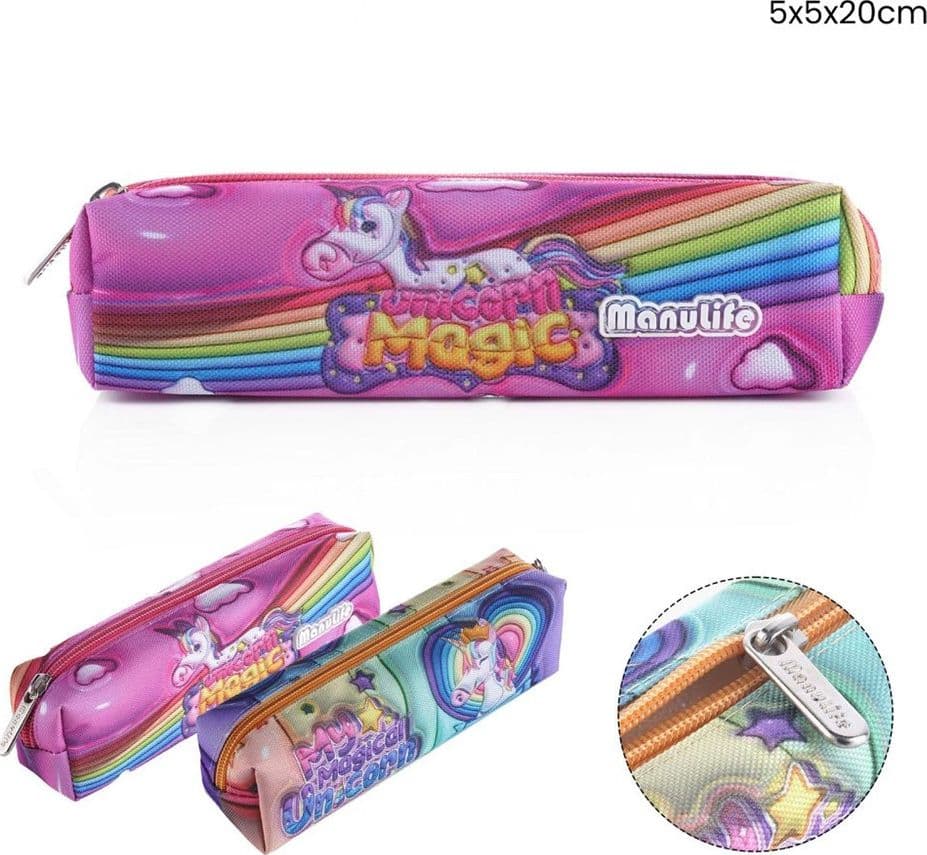 ASTUCCIO SCUOLA BORSA PICCOLA DESIGN UNICORNO MAGICO 5X5X20 CM CHIUSURA A ZIP 622022 - 2