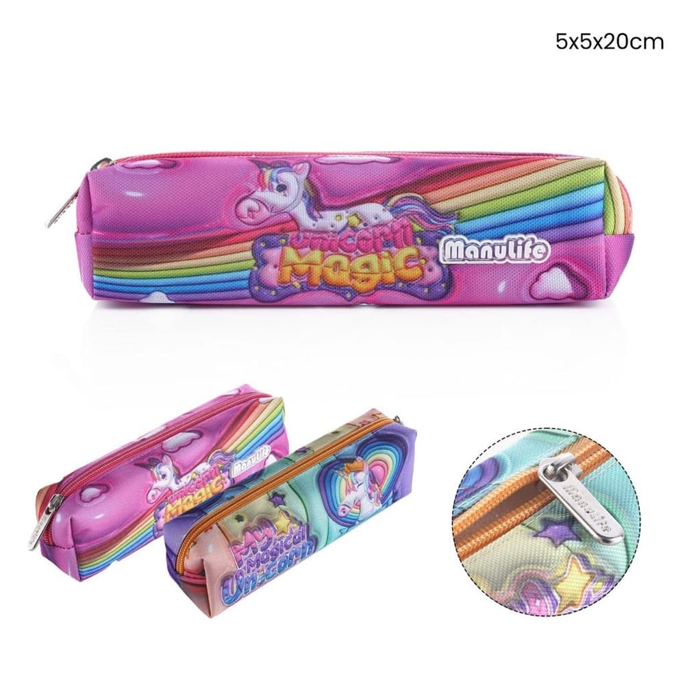 ASTUCCIO SCUOLA BORSA PICCOLA DESIGN UNICORNO MAGICO 5X5X20 CM CHIUSURA A ZIP 622022 - 2